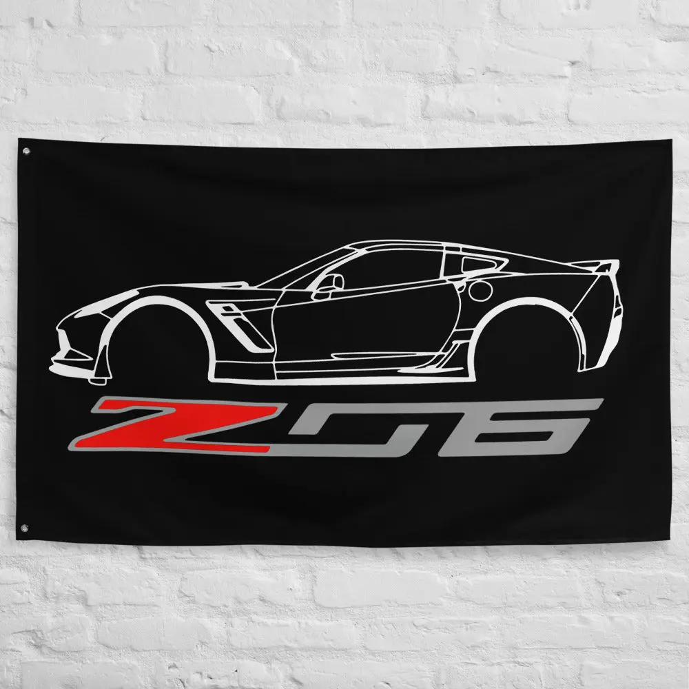 C7 Corvette Z06 7th Gen Vette Drivers Owners Garage Office Man Cave Banner Flag 34.5" x 56"