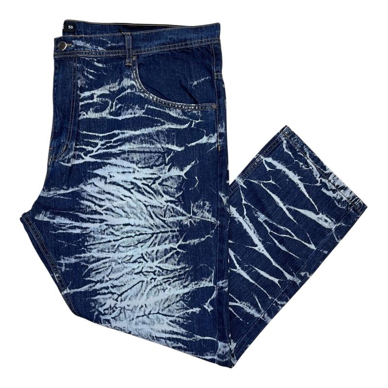 P17X - Big Men's Crinkle Wash Straight-Fit Non-Stretch Jeans