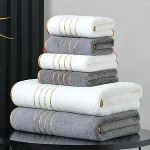 Bath Towel Set, 2 Counts Including 1 Count Bath Towel & 1 Count Towel, Soft Absorbent Towel for Bathroom, Gym, Party, Gift, Holiday and Hotel, Thickened Wash Towel