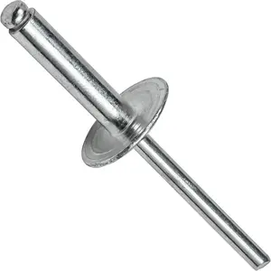 Large Flange Pop Rivets - 3/16" x 3/4" (50 pcs) Heavy Duty Open-End Aluminum Corrosion-Resistant, High Tensile & Shear Strength, 6-12 Gap .626" - .750"