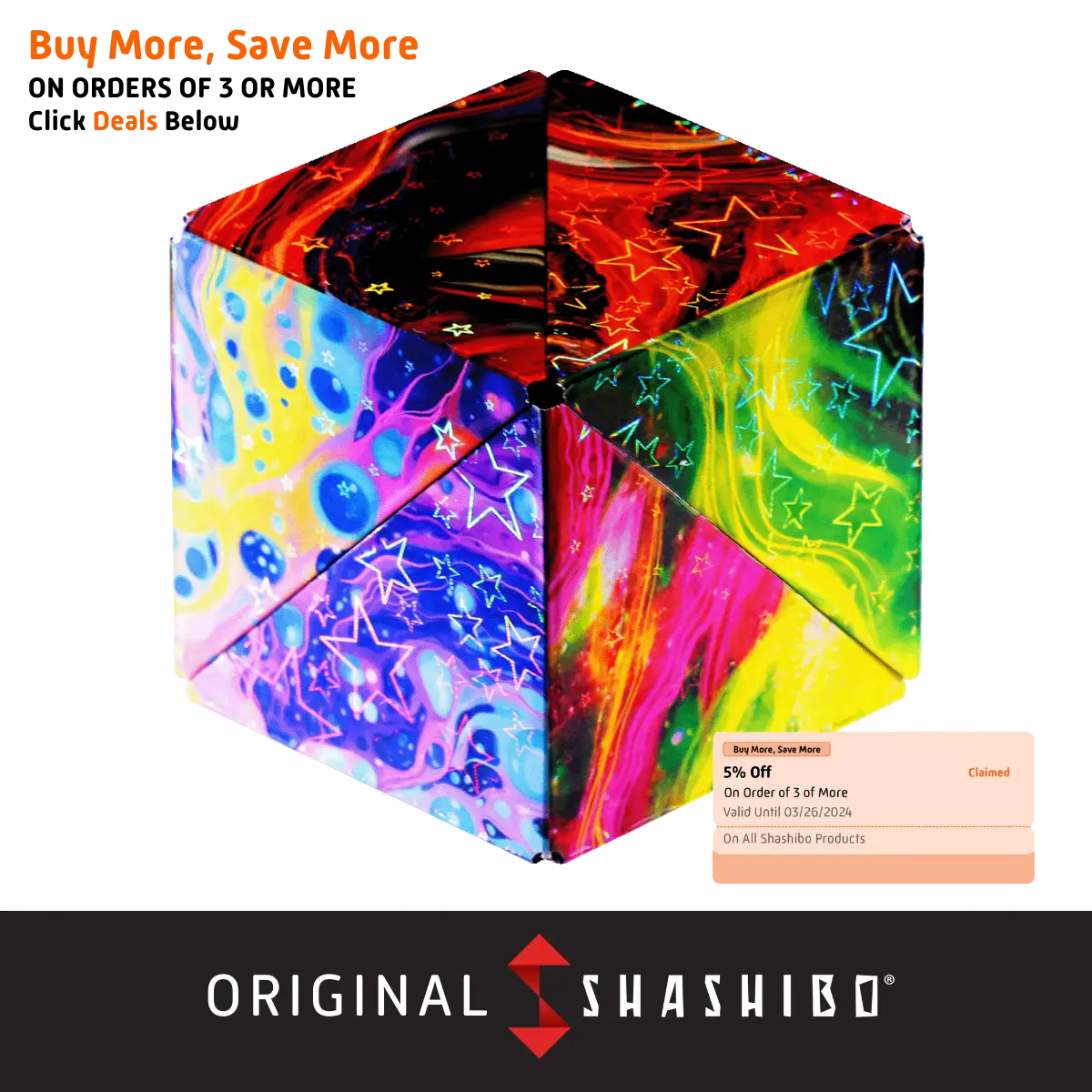 Holographic 2.0 Series - Shashibo Magnetic Puzzle Cubes (4 Styles) infinity cube