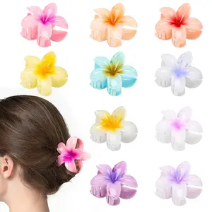 10 Pack Flower Claw Clips for Women, Preppy Hair Clips, Plumeria Hair Clip, Hawaiian Flower Hair Clips, Gifts for Women Teen Girls