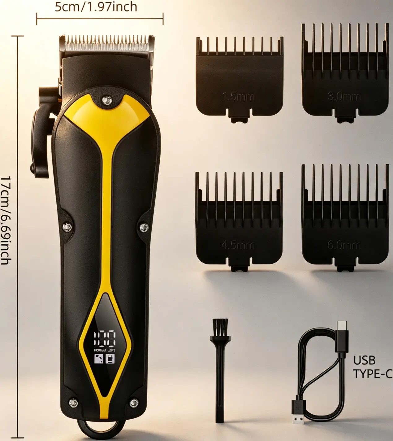KN-S10  Hair Clipper for Men, USB-C Cordless Trimmer with Digital Display & Guide Combs, Perfect Gift for Him Birthday Party Groomsmen Present, Men's Grooming