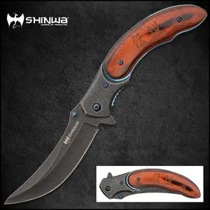 Shinwa Shinigami Bloodwood Pocket Knife   stainless steel   4” blade   5” closed