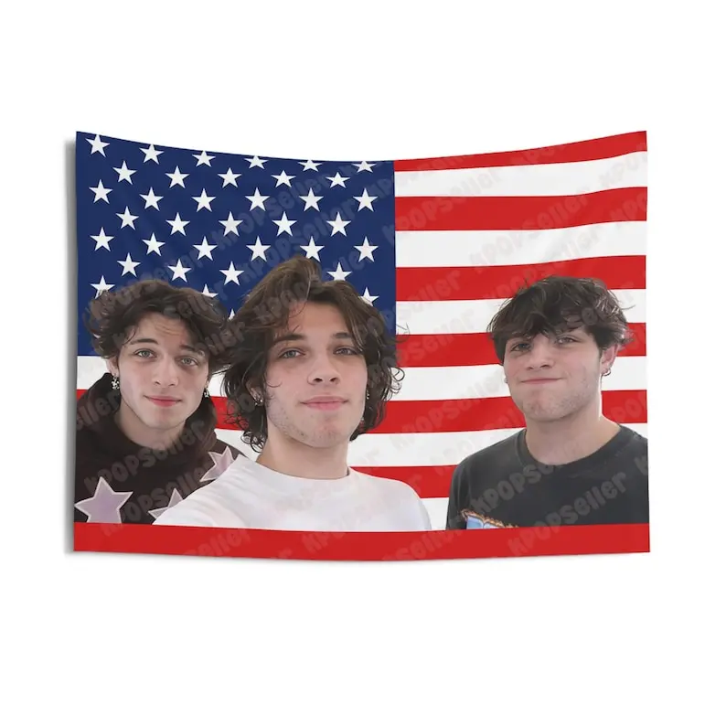 Sturniolo Triplets Pink American Flag - Poster Cute Wall Birthday Gift Gift for daughter Gift for son Gift for Friend Funny gift