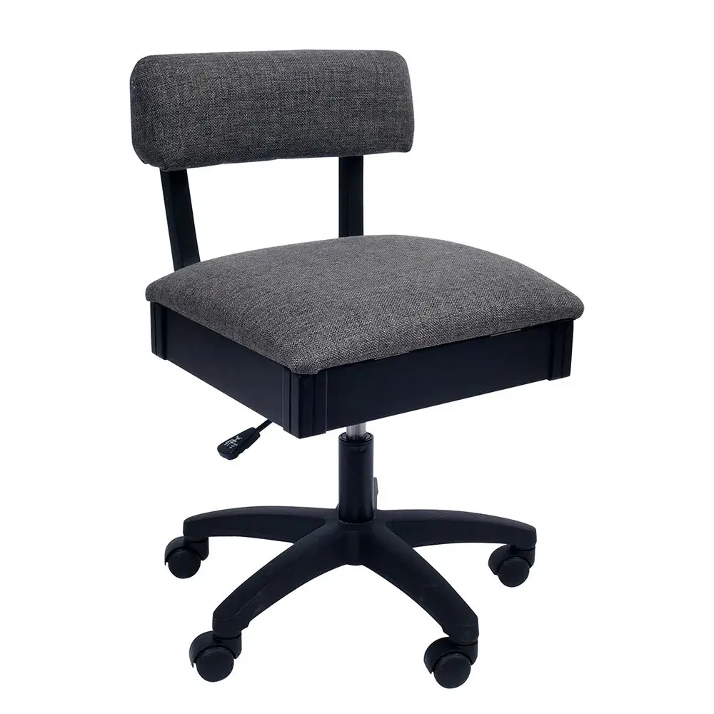 Arrow Lady Gray Adjustable Hydraulic Sewing Chair, 360° Swivel Base, 300 lb Weight Capacity, with Storage, Ideal for Quilting Studios, Craft Tables, Cutting Tables, Arrowh8123