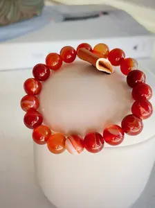 10mm Carnelian Crystal Bead Bracelet for Women and Men - Excellent Gift, High Quality Crystal crystal bracelet