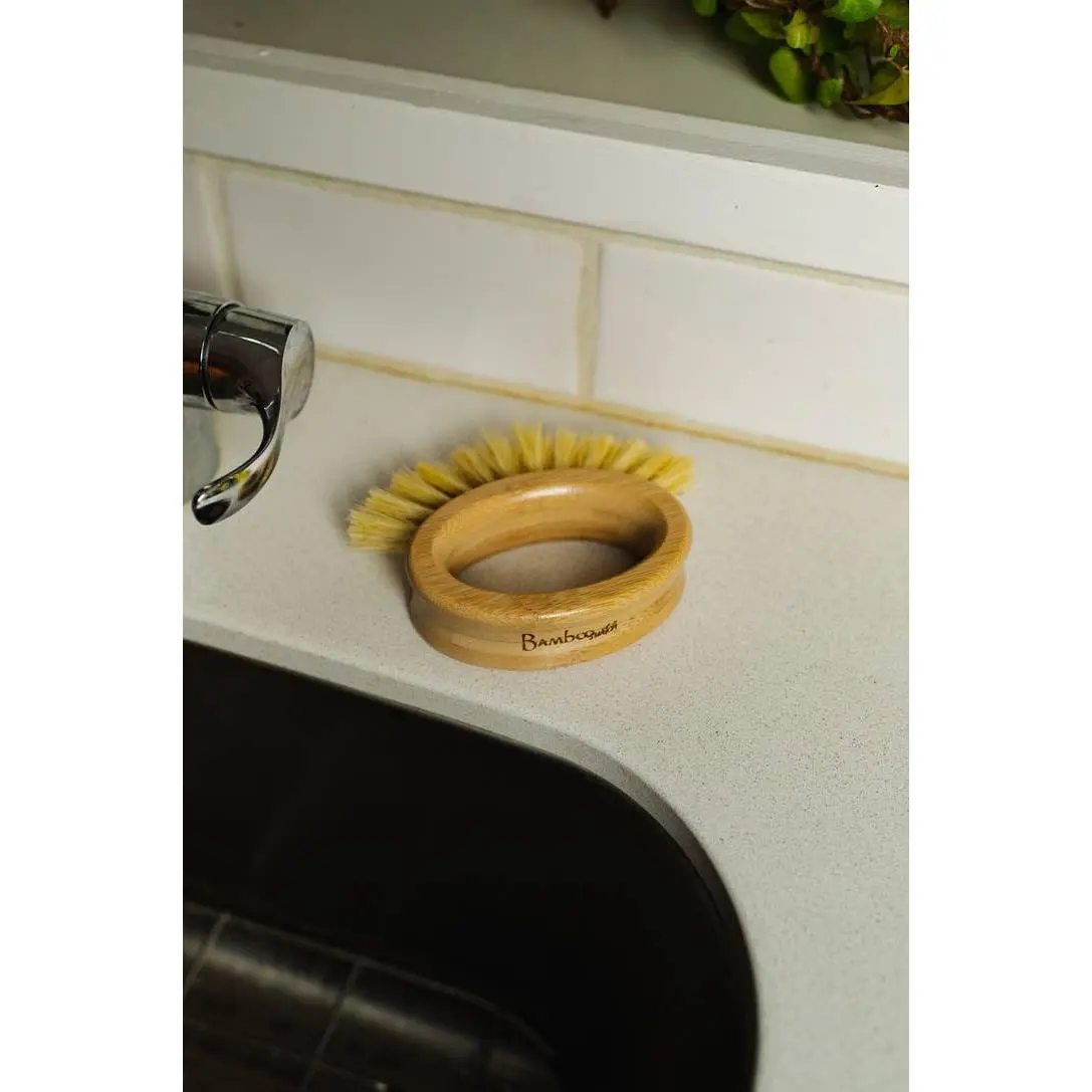 Bamboo Oval Vegetable Cleaning Brush | Kitchen