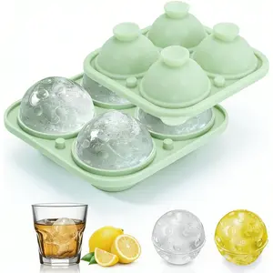 Round Ice Cube Mold,Pickleball 3D Large Sphere Ice Mold for Whiskey,Cocktails,Wine,Juice and Bourbon,Cute Sports Gifts for Women Easy-Release BPA Free