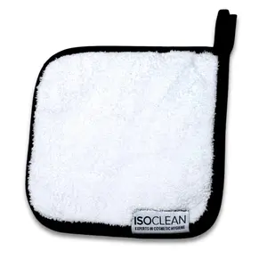 ISOCLEAN Microfibre Cleaning Cloth Towel for Makeup Brushes - White - Pack of 1 - Soft & Absorbent - Expert Level Cosmetic Hygiene