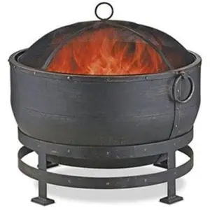 212 MAIN Endless Summer WAD1579SP Oil Rubbed Bronze Wood Burning Outdoor Kettle Design Firebowl, Patio Fire Pit, Modern Outdoor Fire Feature