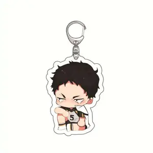 Haikyuu!!  Hinata Shoyo Tobio Kageyama Daichi Sawamura Character Acrylic Car Keychain Cartoon Anime Charm Pendant Accessories