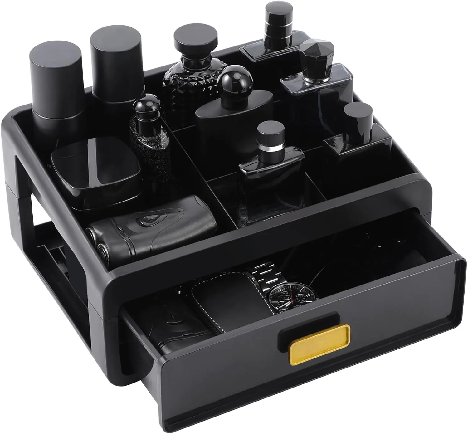 Cologne Organizer for Men,Bathroom Organizers,Cologne Organizer,Dresser Organizers,Bathroom Sink Organizer,Counter Storage,Cologne Stand,Drawer Perfume Display Holder,Gifts for Mens(BLACK)