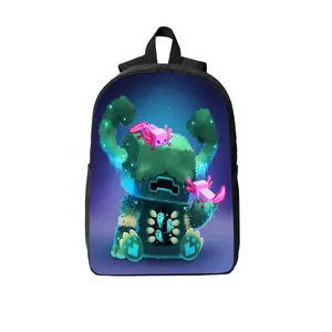 Roblox Axolotl Moss Ghost Monster Cute Fantasy Cartoon Print Student School Backpack Breathable Shoulder Strap Book Bag For Kids Boys Girls