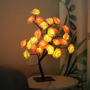 Butterfly Orchid Tree Light LED Lights Battery Powered Decorative Tabletop Lighted Tree Lamp Lighted Branches LED Branch Lights for Christmas Room Home Romantic Decoration