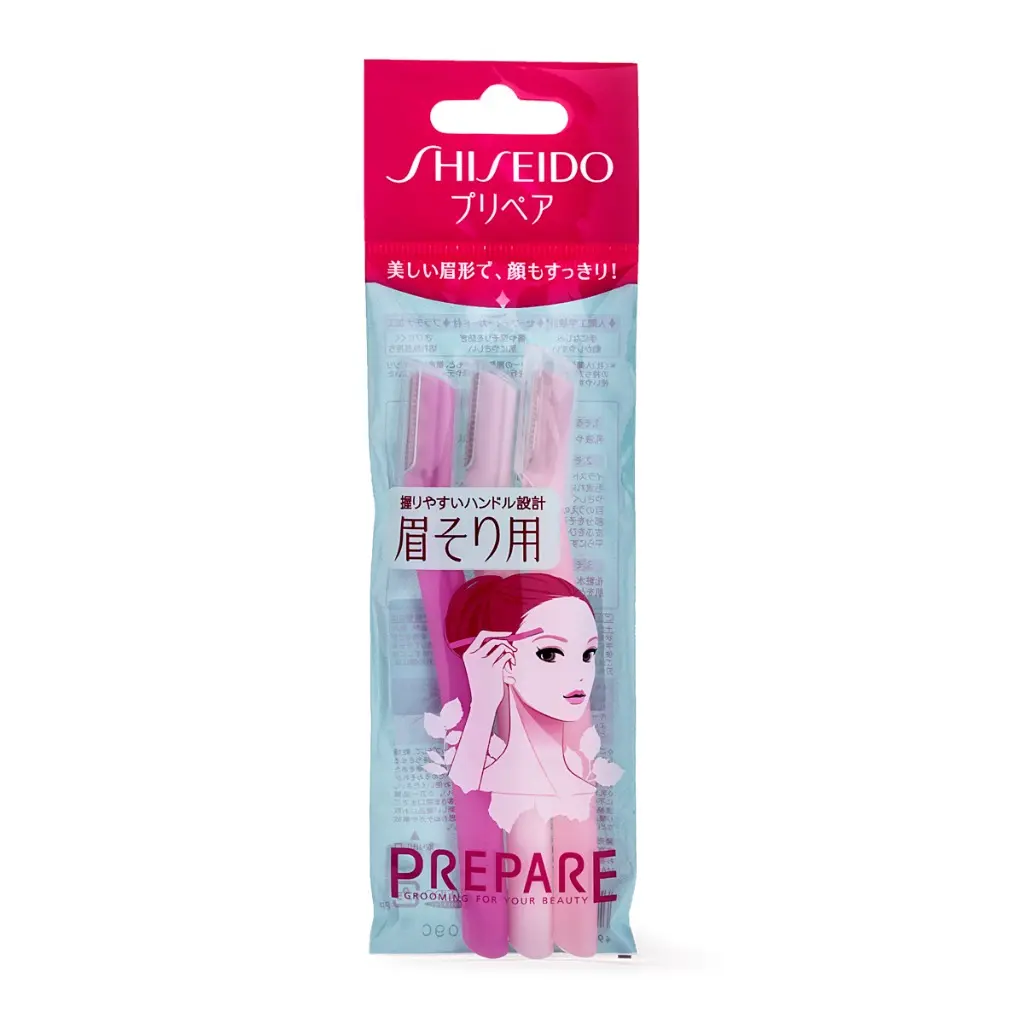 Shiseido Professional Prepare Facial Razors, Dermaplaning & Eyebrow Shaper Tool for a Polished Look, 3 Count Set