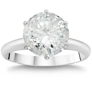 2 1/4 Ct TDW Solitaire Round Diamond 6-Prong Engagement Ring 14k White Gold