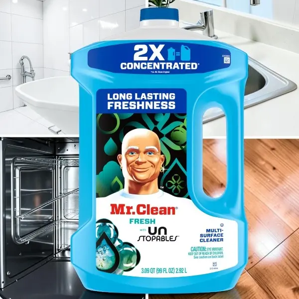 Mr. Clean 2X Concentrated All-Purpose Floor Cleaner Mop Soap, Unstopables Fresh Scent, 99 fl oz