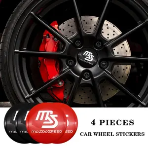 Ms Car Wheel HUB Center Cap Logo Decal Sticker, Wheel Emblem Decoration, Exterior Accessories for Mazda Ms 3/6 Gh, Atenza, Cx5/cx3/cx9/rx7/rx8/acros