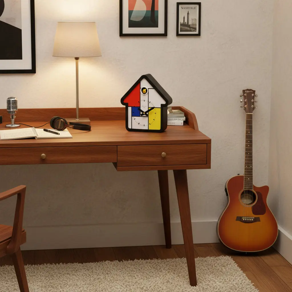 Mondrian House Modern Cuckoo Clock