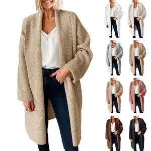 FMEYOA Womens Long Cardigan Sweaters Chunky Open Front Oversized Slouchy Knit Fall Trendy Coatigan Jackets Fit Womenswear