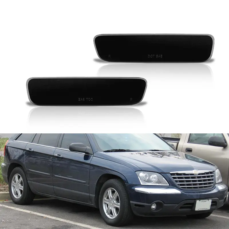 2pcs Smoke Side Marker Reflector Signal lamps Light Lens for 2004 2005 2006 2007 2008 Chrysler Pacifica Van,Replace OEM CH2556101 CH2557101