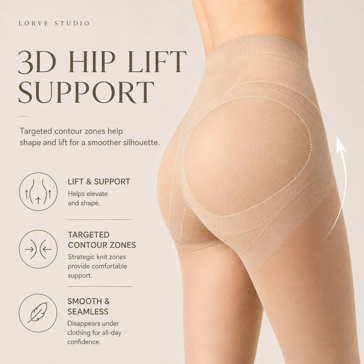 Light Shaping Sheer Tights for Women, Butt Lifting Control Pantyhose