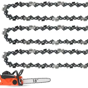 18 Inch Chainsaw Chain 050" Gauge, 3/8" LP Pitch, 62 Drive Links, 18 Inch Chain Saw Chains Replacement for Echo, Ego, Poulan, Kobalt, Greenworks - S62 (3 Chains)