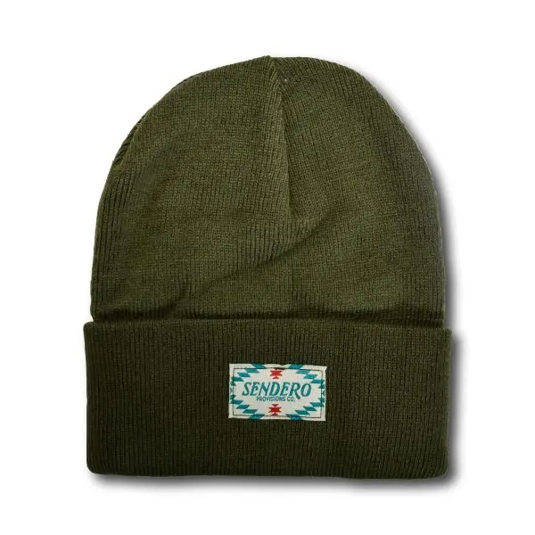patagonia Vintage Cuffed Beanie for Men & Women | Warm Winter Knit in Soft Acrylic Yarn for All-Day Wear, Army Green, Western Art, Fitted, Hand Selected Fabric, Everyday