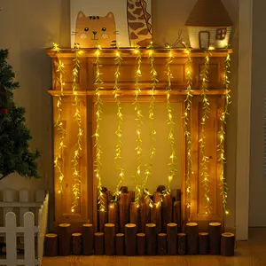 100 LED Artificial Willow Vine String Lights, Hanging Fairy Lights, Battery Operated, Perfect Mother's Day Gift, Ideal for Valentine's Day Wedding Party Christmas Home Decor - Greenish.Mother's Day outdoorfun