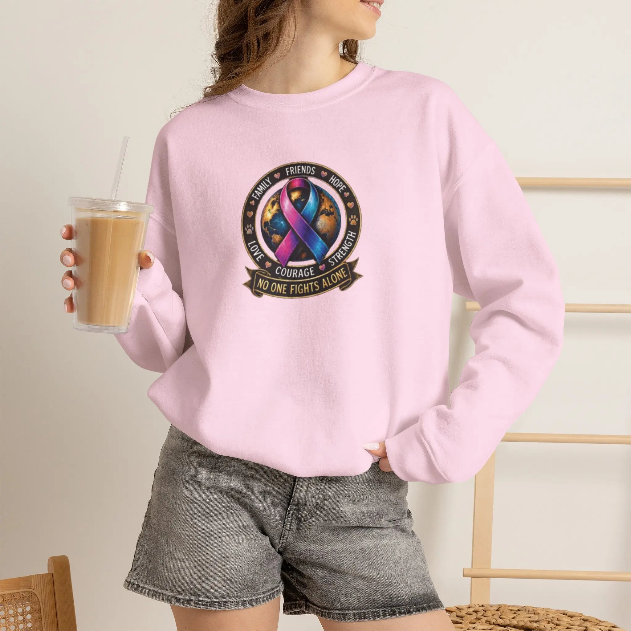 Colors of Hope Awareness Ribbon Crewneck Sweatshirt | Mental Health Support