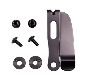 Knife Sheath Belt Clip Chicago Screws IWB OWB Holster Clip 420 Stainless black for kydex