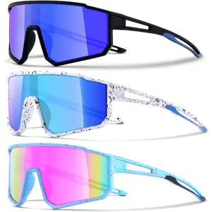 3PACK Kids Sunglasses for 6-14 Boys Girls, Youth Baseball and Cycling UV400 Protection Goggles