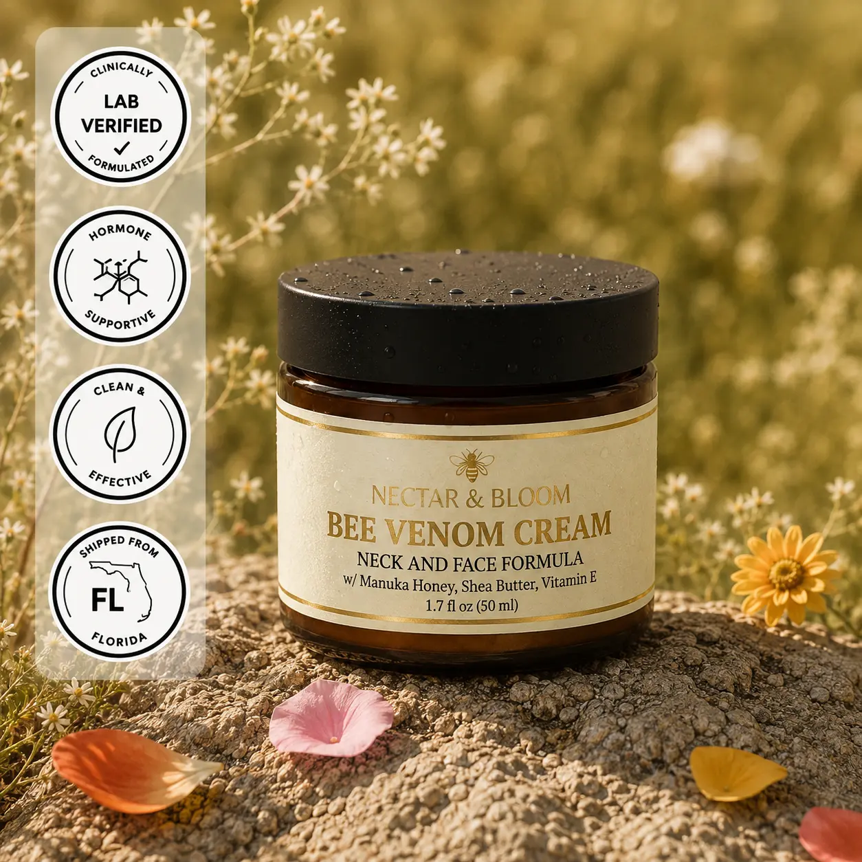 Organic Bee Venom Face Cream | Skin-tightening Formula with Manuka Honey, Shea Butter & Vitamin E