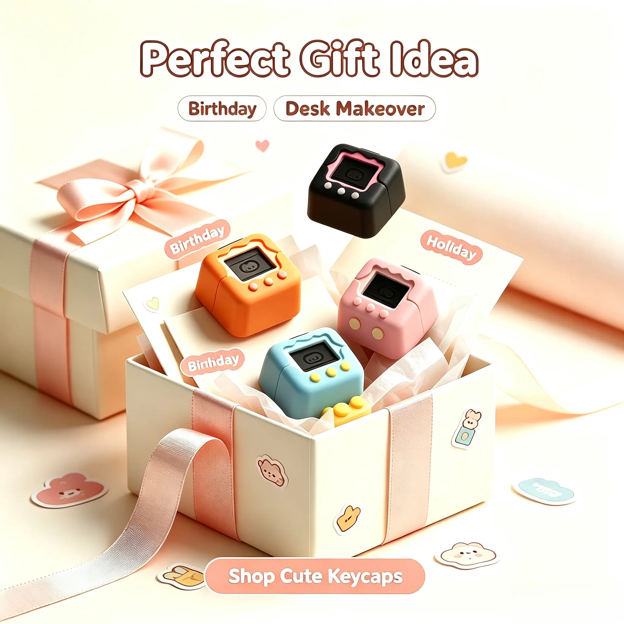 3D Resin Artisan Keycap - MX Mechanical Keyboard Switch Compatible, Kawaii Retro Game Desk Decor, Gamer Gift gaming cube teclado
