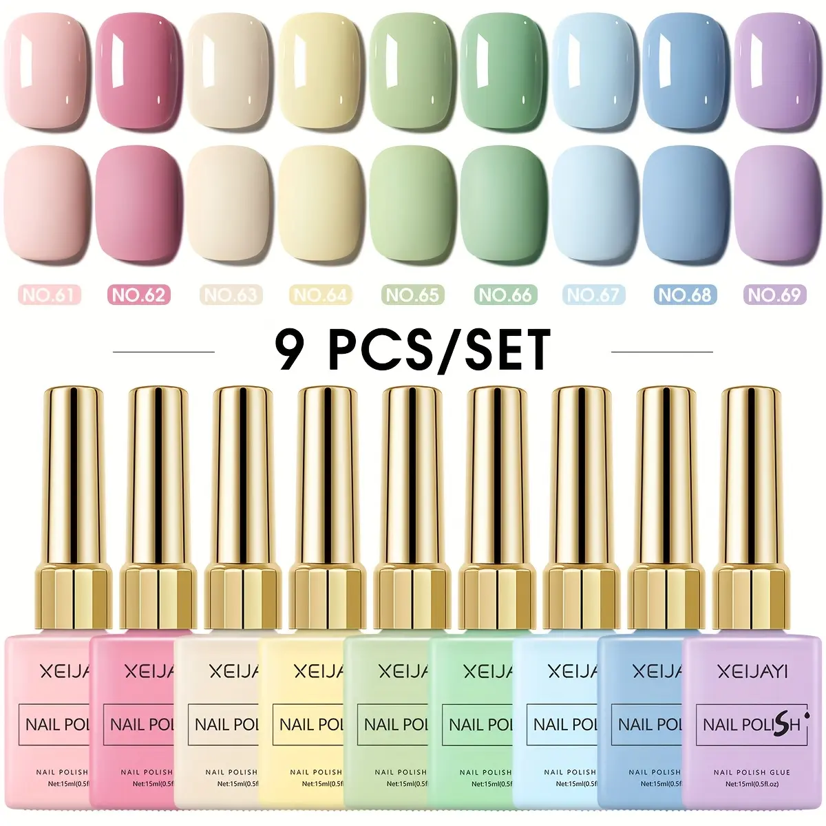 makaron♡ XEIJAYI Square Bottle Gel Nail Polish, 9 Colors — New Trending