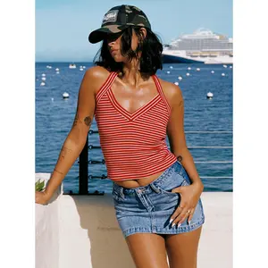 Chameleon Halter Top Red Stripe