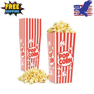 24 Pcs Popcorn Boxes, 7.9" Tall and 3.6" Square Large Capacity