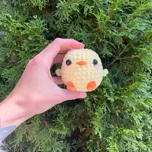 Hand crocheted yellow chick