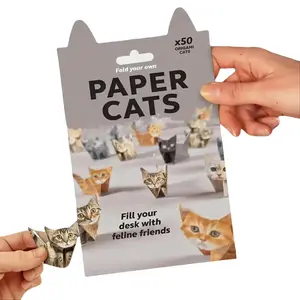 DIY Origami Paper Cats - Fold Whimsical Cat Shapes with Origami Paper, Fun-Filled Craft Activity for All Ages, Delightful Desk Decoration & Gift Idea for Cat Admirers