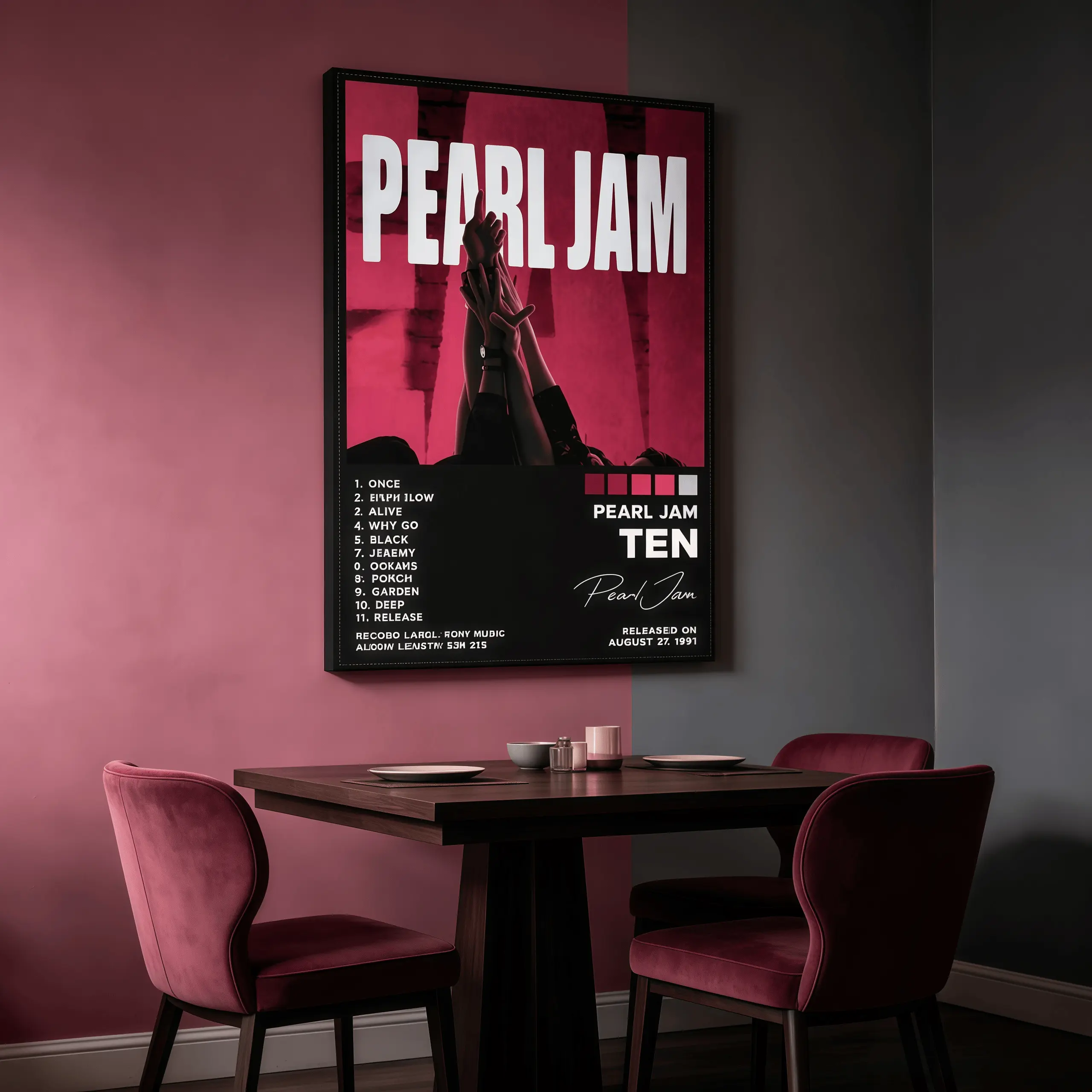 UnNo Pearl Jam 10 Album Cover Poster - Unframed, Lightweight Rock Music Grunge Art Multi-Size Retro Print, Fade Resistant Artistic Artwork, Music Room Wall Decor, Fan Gift, Vinyl Record Themed Home Decor, Decoration, Music Decor