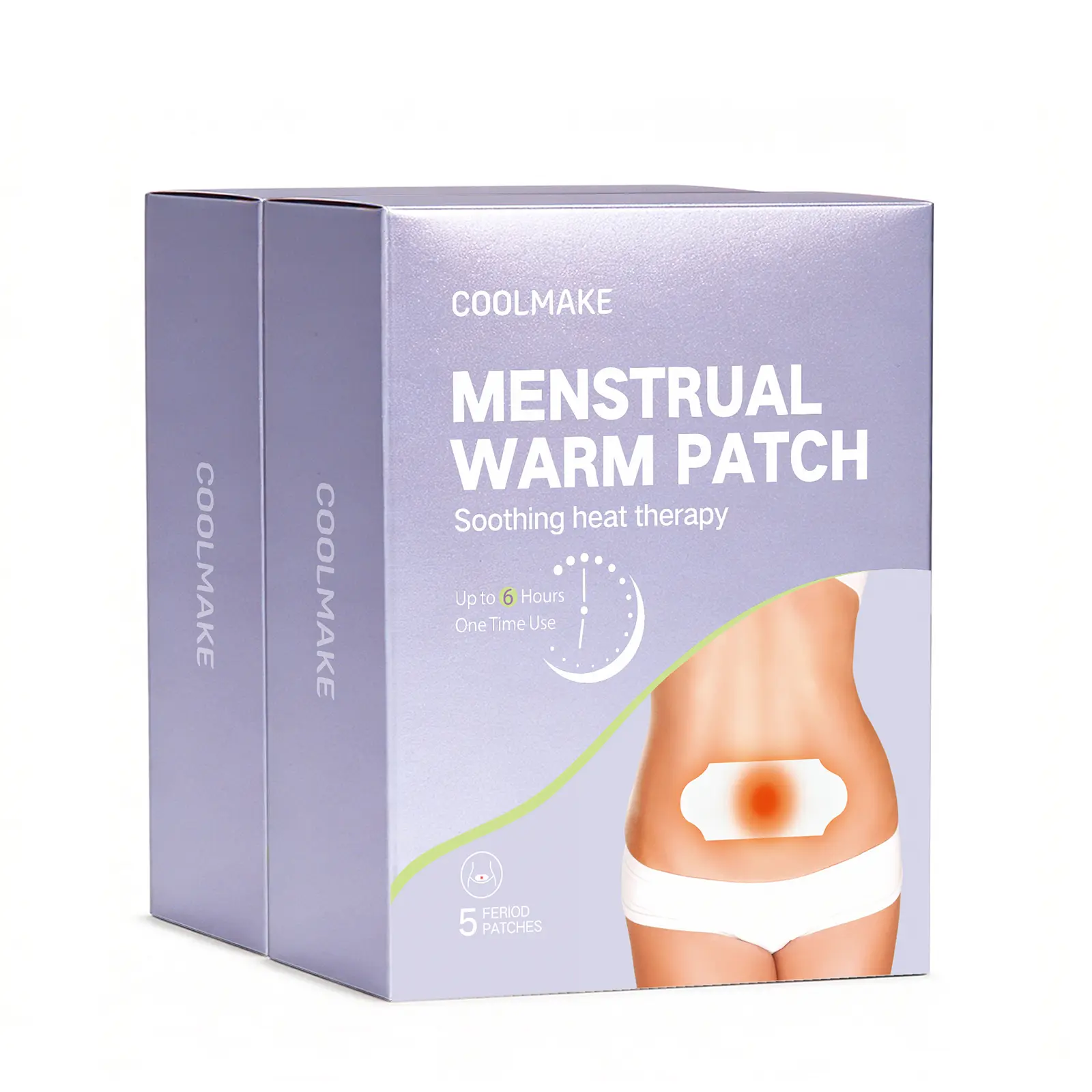 COOLMAKE Women's Herbal Menstrual Heat Patch - 7 Natural Herbs (Mugwort,Saffron,Motherwort,Ginger,Evodia,Cinnamon,Neroli) - 6H Gentle Relief for Period Cramps,PMS - Drug-Free,Discreet,Portable