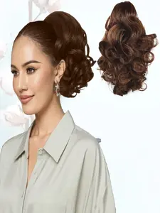 KAIRIYA 10 Inch Loose Curly Ponytail Extension - Wavy Short Hairpiece for Women, Wavy Synthetic Hairpiece, Perfect for Holiday Parties & Festivals