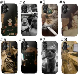 Funny Cat Phone Case , Cat Lovers Design, Dark Humor Aesthetic Cover for iPhone