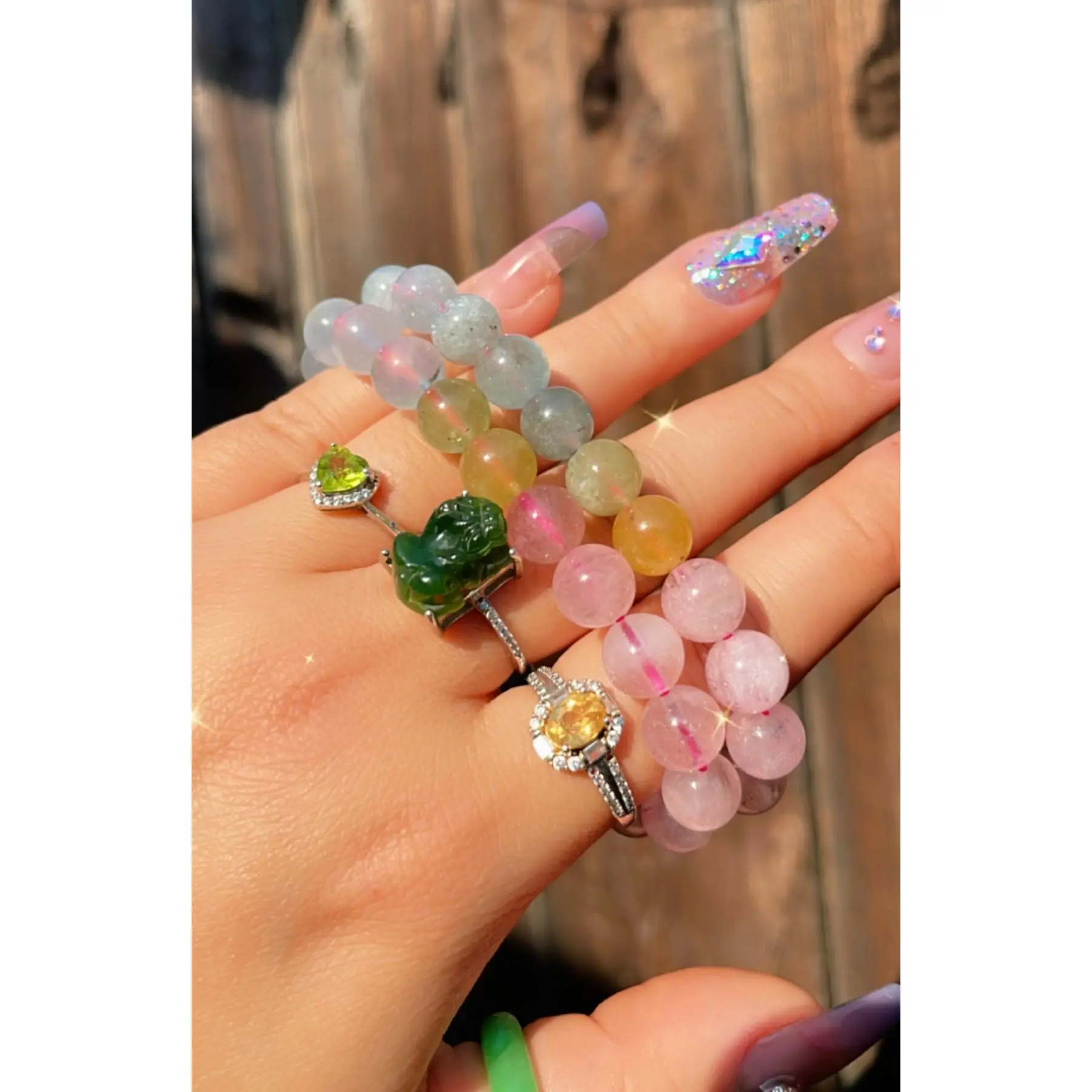 Morganite Beryl Crystal Intention Bracelet