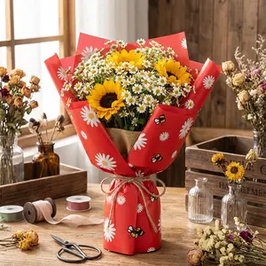 19 Sheets Flower Wrapping Paper, Floral Packaging Material, DIY Handmade Gift Wrap, Valentine's Day Mother's Day Decorative Paper, Gift Wrapping Supplies