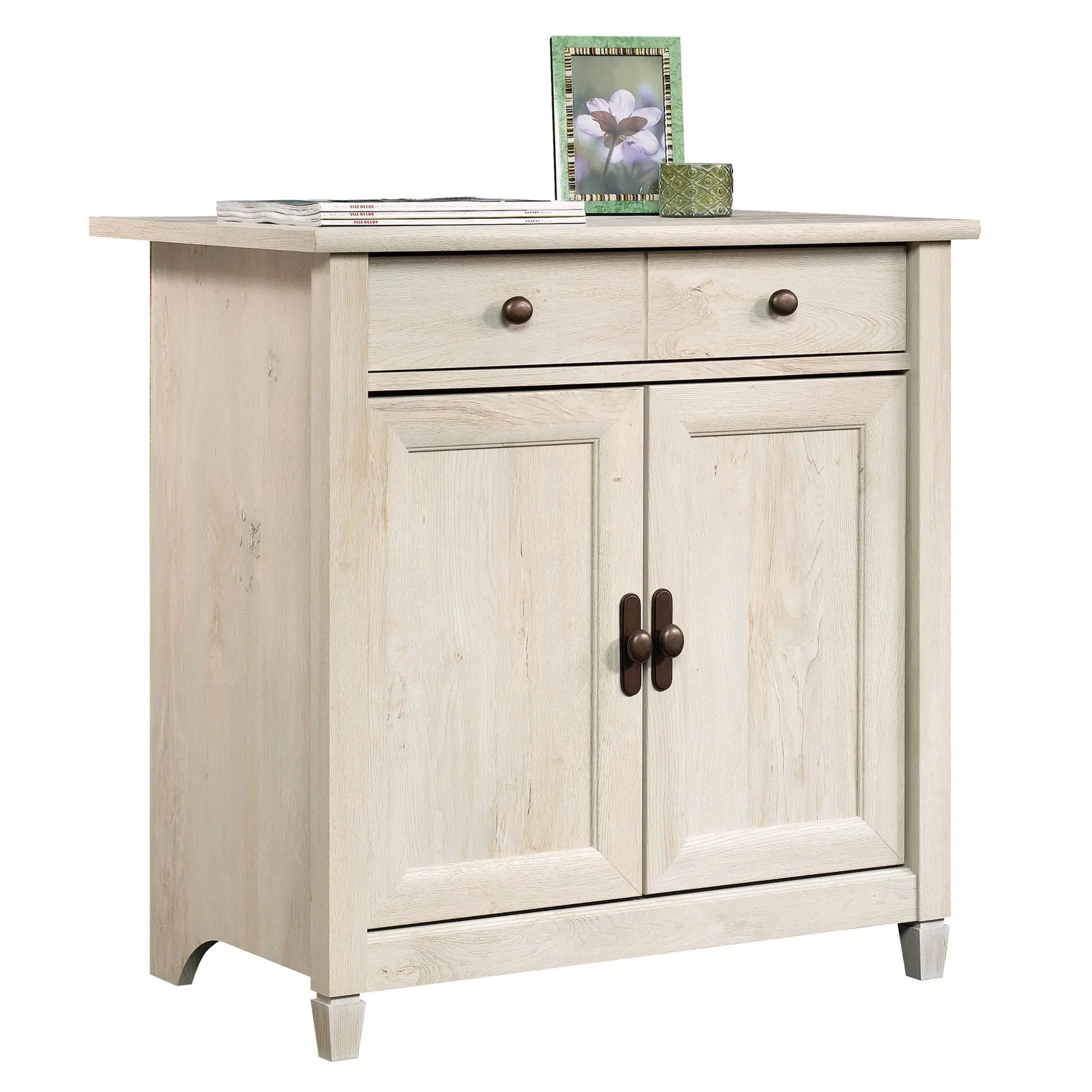 Sauder Edge Water Utility Stand - 2 Door Storage Cabinet with Smooth Metal Runners & Adjustable Shelf for Home Office