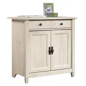 Sauder Edge Water Utility Stand - 2 Door Storage Cabinet with Smooth Metal Runners & Adjustable Shelf for Home Office