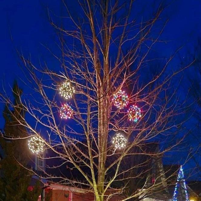 Globe and Glow Warm Incandescent 12″ Christmas Light Balls – Handmade Yard and Porch Decorations for Festive Nights