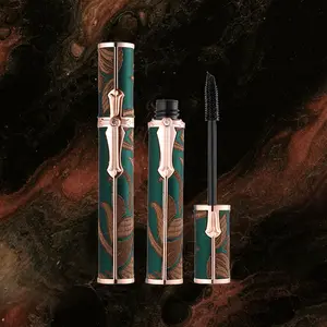 Lengthening Mascara - Lightweight Natural Finish, Rich Pigmented Intense Black, Dense Brush Adheres to Lash Roots, Easily Builds Thick Curled Lashes Dark Brown Eyebrow Gel Tint